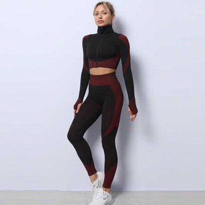 Jesimae - The Nevermore Sport Set for Women Leggings - Crop Top - Jacket – Unique Women Gym Clothing by Nevermore Lifestyle & Tech | 4XL Scarlet
