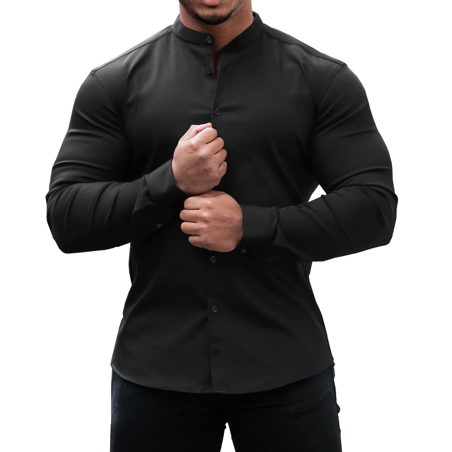 Jock Kacy - The Nevermore Men`s Solid Color Shirt – Unique Men's Fashion by Nevermore Lifestyle & Tech | 2XL Black