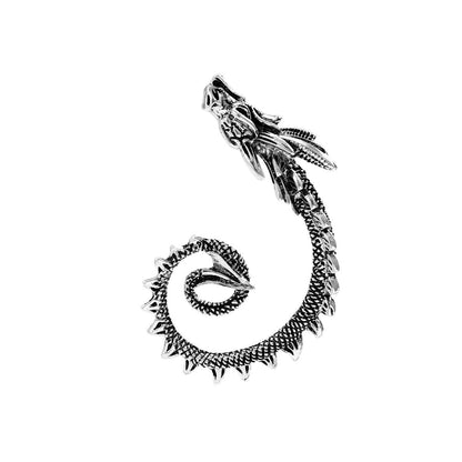 Julius Shimmerwhip Dragon - The Nevermore Gothic Ear - wrap Ear - cuff – Unique Gothic Jewelry by Nevermore Lifestyle & Tech | Ancient silver right ear