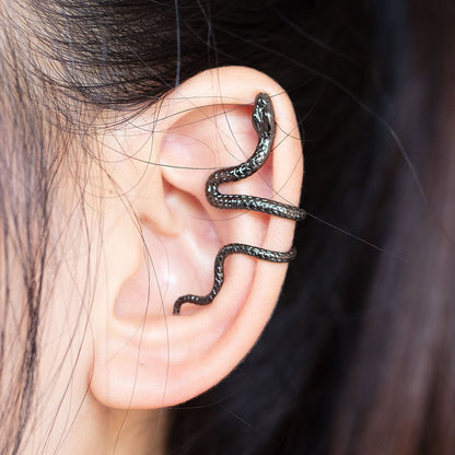 Kali Shadowglen Snake - The Nevermore Gothic Ear - wrap Ear - cuff for Women – Unique Gothic Jewelry by Nevermore Lifestyle & Tech | Black