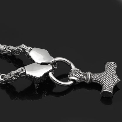 Kerr Thor's Hammer - Viking Pendant Necklace by The Nevermore – Unique Gothic Jewelry by Nevermore Lifestyle & Tech | 50cm Silver