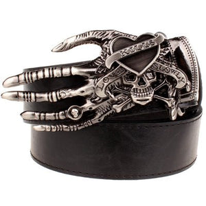 Khaos Boltgloom skull buckle gothic belt – black