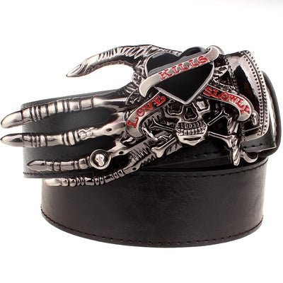Khaos Boltgloom - The Nevermore Gothic Belt Skull Big Head – Unique Gothic Fasfion by Nevermore Lifestyle & Tech | 3 black