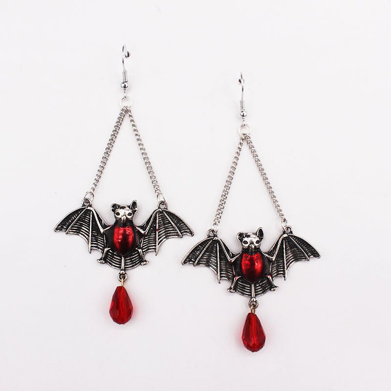 Kieran Haze Blood - sucking Bat - The Nevermore Gothic Earrings – Unique Gothic Jewelry by Nevermore Lifestyle & Tech | Silver