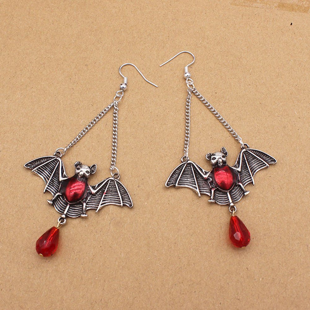 Kieran Haze Blood - sucking Bat - The Nevermore Gothic Earrings – Unique Gothic Jewelry by Nevermore Lifestyle & Tech | Silver
