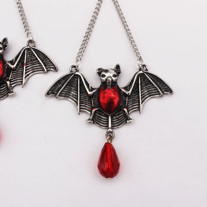 Kieran Haze Blood - sucking Bat - The Nevermore Gothic Earrings – Unique Gothic Jewelry by Nevermore Lifestyle & Tech | Silver