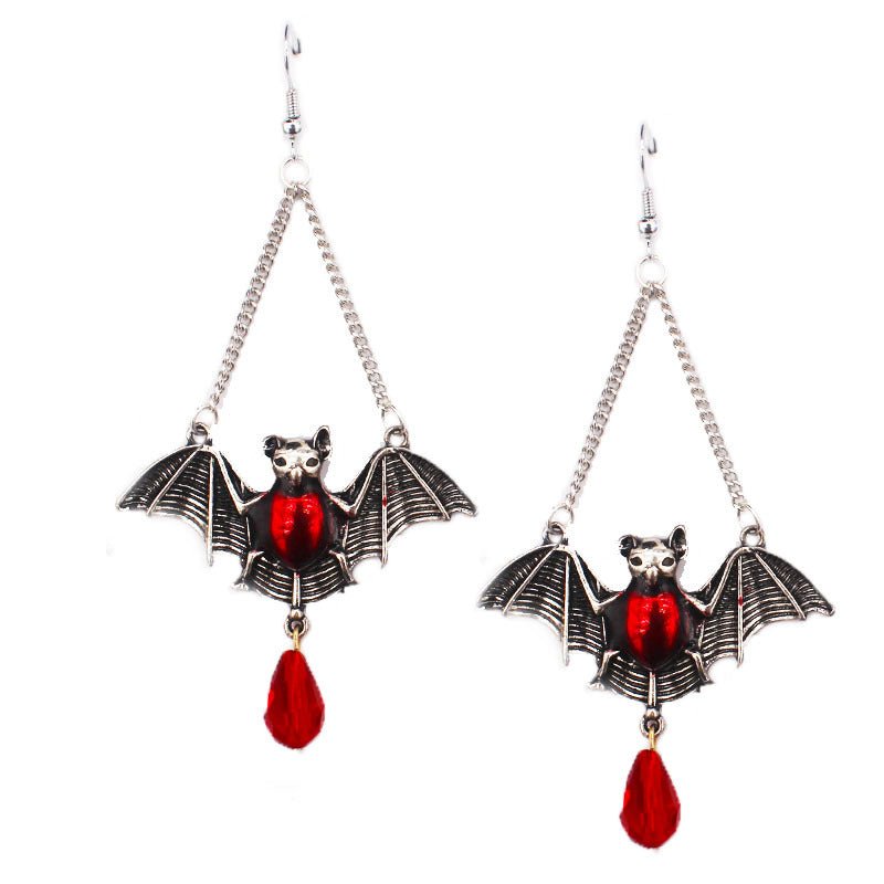 Kieran Haze Blood - sucking Bat - The Nevermore Gothic Earrings – Unique Gothic Jewelry by Nevermore Lifestyle & Tech | Silver