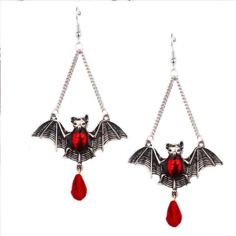 Kieran Haze Blood - sucking Bat - The Nevermore Gothic Earrings – Unique Gothic Jewelry by Nevermore Lifestyle & Tech | Silver