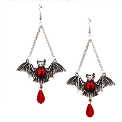 Kieran Haze Blood - sucking Bat - The Nevermore Gothic Earrings – Unique Gothic Jewelry by Nevermore Lifestyle & Tech | Silver