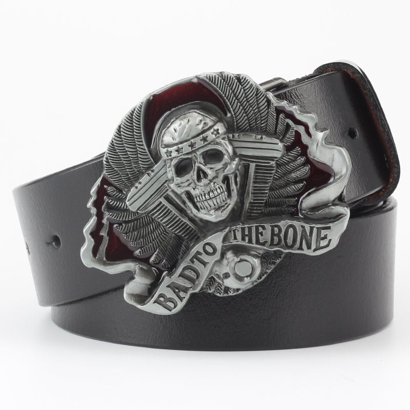 Killian Myst - The Nevermore Gothic Belt Skull Bad to the Bone – Unique Gothic Fashion for Men by Nevermore Lifestyle & Tech | 105cm 018