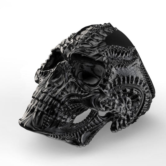 Kiss The Grave - The Nevermore Gothic Stainless Steel Skull Lovers Ring – Unique Gothic Jewelry by Nevermore Lifestyle & Tech | 10 Black