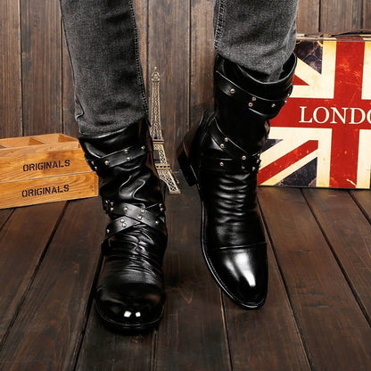 KnightStride - Fashion Studded Men's Boots by The Nevermore – Unique Boots for Men by Nevermore Lifestyle & Tech | 37 Black