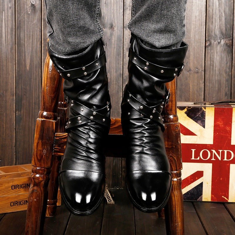 KnightStride - Fashion Studded Men's Boots by The Nevermore – Unique Boots for Men by Nevermore Lifestyle & Tech | 37 Black