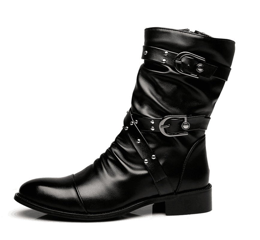 KnightStride - Fashion Studded Men's Boots by The Nevermore – Unique Boots for Men by Nevermore Lifestyle & Tech | 37 Black