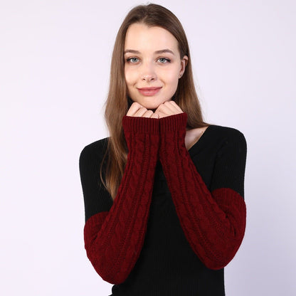 Knitted Sleeve Gloves – Cozy Arm Warmers by The Nevermore – Unique Glovers by Nevermore Lifestyle & Tech | One size Dark red