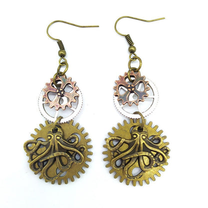 Kraken - The Nevermore Steampunk Earrings – Unique Steampunk Accessories by Nevermore Lifestyle & Tech | Ancient bronze
