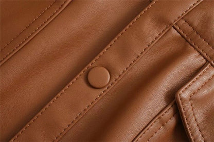 Lady Mordred - PU Leather Jacket with Belt by The Nevermore – Unique Jackets by Nevermore Lifestyle & Tech | L Brown