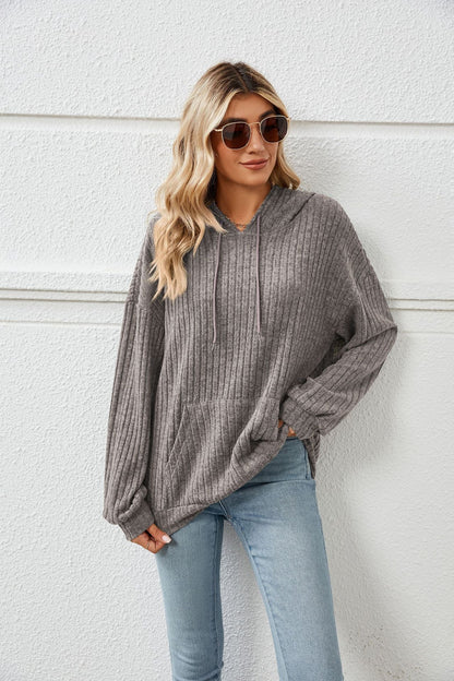 Laid back Luxe - The Nevermore Women's Knitted Sweater With Hooded – Unique Pullover by Nevermore Lifestyle & Tech | 2XL Dark gray