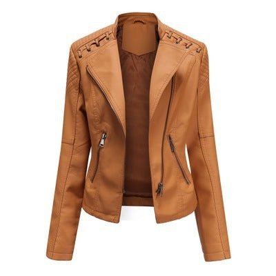 Laramie Piñeda - PU Leather Jacket by The Nevermore – Unique Jackets by Nevermore Lifestyle & Tech | 2XL Camel