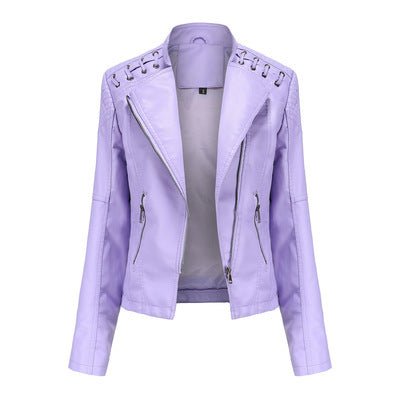 Laramie Piñeda - PU Leather Jacket by The Nevermore – Unique Jackets by Nevermore Lifestyle & Tech | 2XL Light Purple