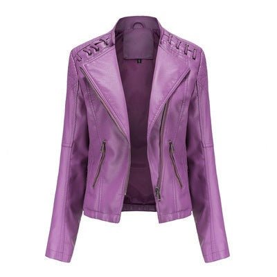 Laramie Piñeda - PU Leather Jacket by The Nevermore – Unique Jackets by Nevermore Lifestyle & Tech | 2XL Purple
