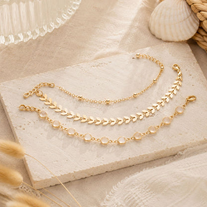 Layered Anklet - Golden Horizon by The Nevermore – Unique Boho Jewelry by The Nevermore | Gold