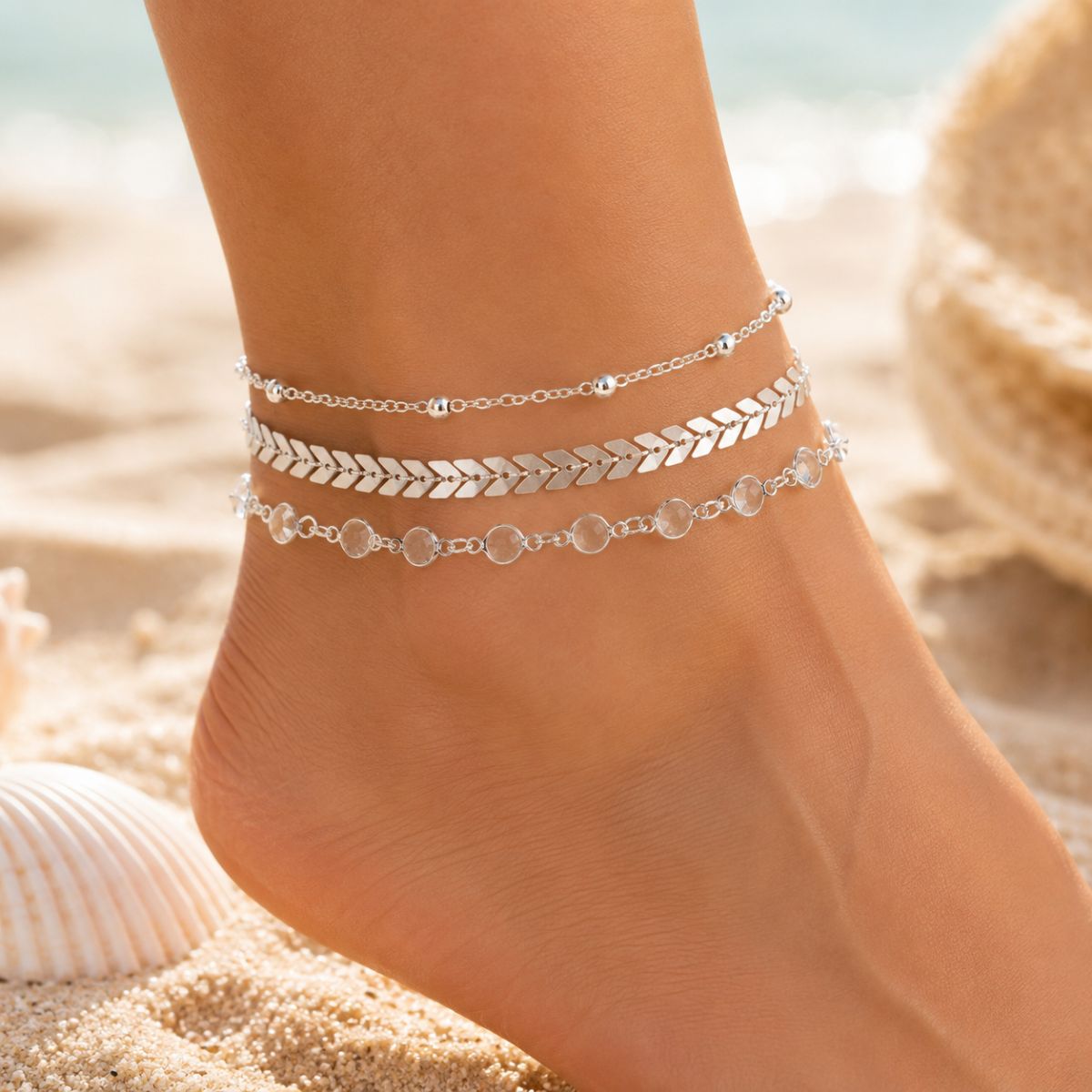 Layered Anklet - Golden Horizon by The Nevermore – Unique Boho Jewelry by The Nevermore | Gold