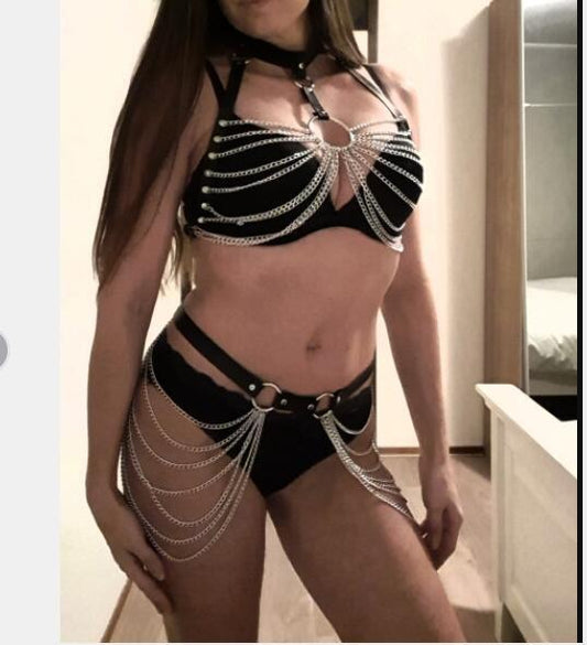 Leather & Metal - The Nevermore Gothic Body Chains – Unique Gothic Accessories by Nevermore Lifestyle & Tech | Black