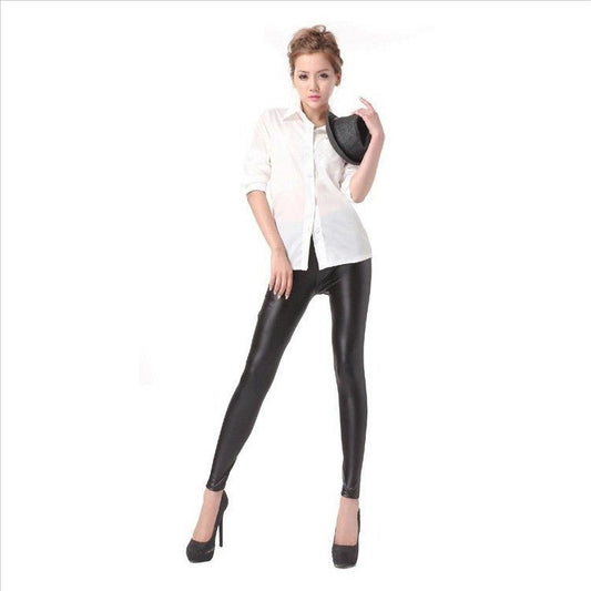 Leather slim Leggings - The Nevermore Leggings – Unique Fashion for Women by Nevermore Lifestyle & Tech | L Black