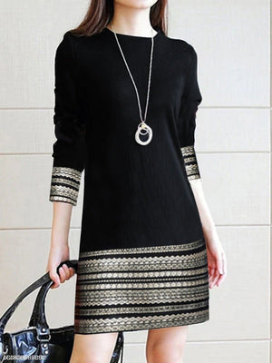 Len Starbuck - Elegant Midi Dress by The Nevermore – Unique Dresses by Nevermore Lifestyle & Tech | 3XL Black