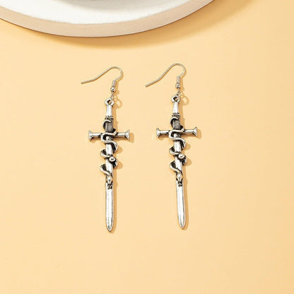 Leopold Bleakstone - The Nevermore Gothic Earrings Sword – Unique Gothic Jewelry by Nevermore Lifestyle & Tech | Ancient silver