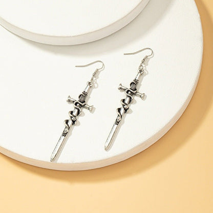 Leopold Bleakstone - The Nevermore Gothic Earrings Sword – Unique Gothic Jewelry by Nevermore Lifestyle & Tech | Ancient silver