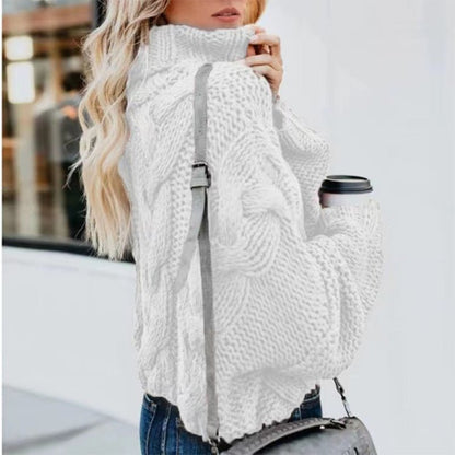 Lexiss - Crocheted Flower Turtleneck Pullover by The Nevermore – Unique Pullover by Nevermore Lifestyle & Tech | L White
