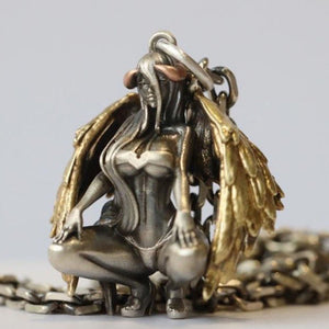 Liliana Vex - Gothic Demon Angel Pendant by The Nevermore – Unique Gothic Pendants by Nevermore Lifestyle & Tech | Gold