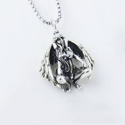 Liliana Vex - Gothic Demon Angel Pendant by The Nevermore – Unique Gothic Pendants by Nevermore Lifestyle & Tech | Silver