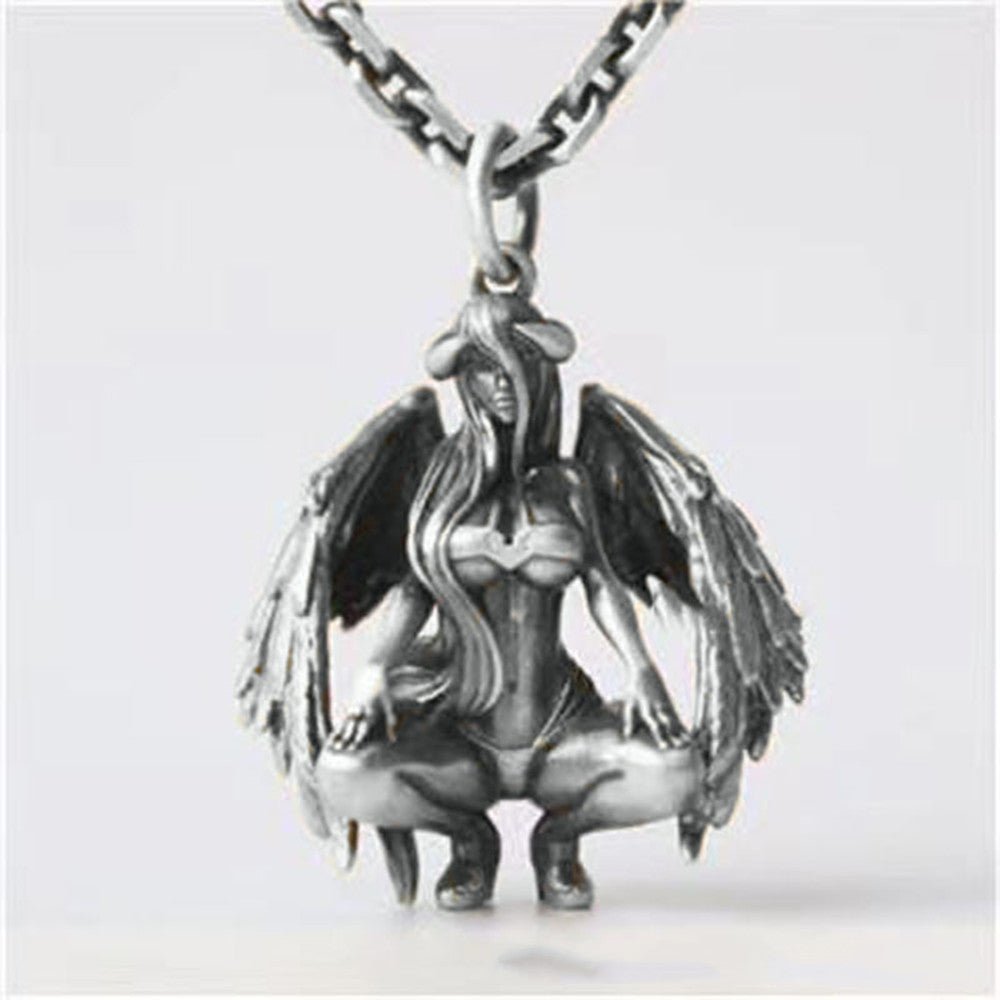 Liliana Vex - Gothic Demon Angel Pendant by The Nevermore – Unique Gothic Pendants by Nevermore Lifestyle & Tech | Silver