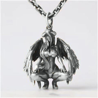 Liliana Vex - Gothic Demon Angel Pendant by The Nevermore – Unique Gothic Pendants by Nevermore Lifestyle & Tech | Silver
