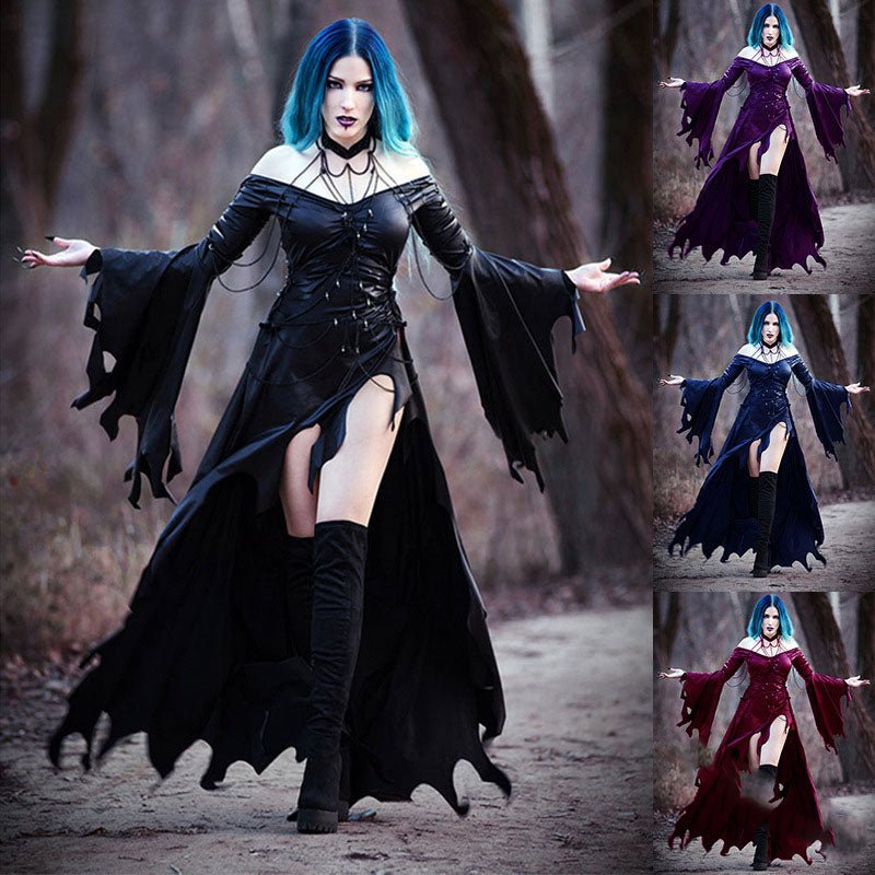 Lillian Sorrowfall - The Nevermore Gothic Dress Big Sleeves – Unique Gothic Fashion for Women by Nevermore Lifestyle & Tech | 2XL Black