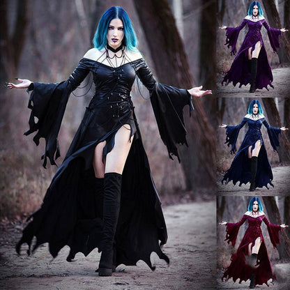 Lillian Sorrowfall - The Nevermore Gothic Dress Big Sleeves – Unique Gothic Fashion for Women by Nevermore Lifestyle & Tech | 2XL Black