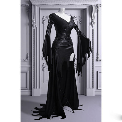 Lillian Sorrowfall - The Nevermore Gothic Dress Big Sleeves – Unique Gothic Fashion for Women by Nevermore Lifestyle & Tech | 2XL Black
