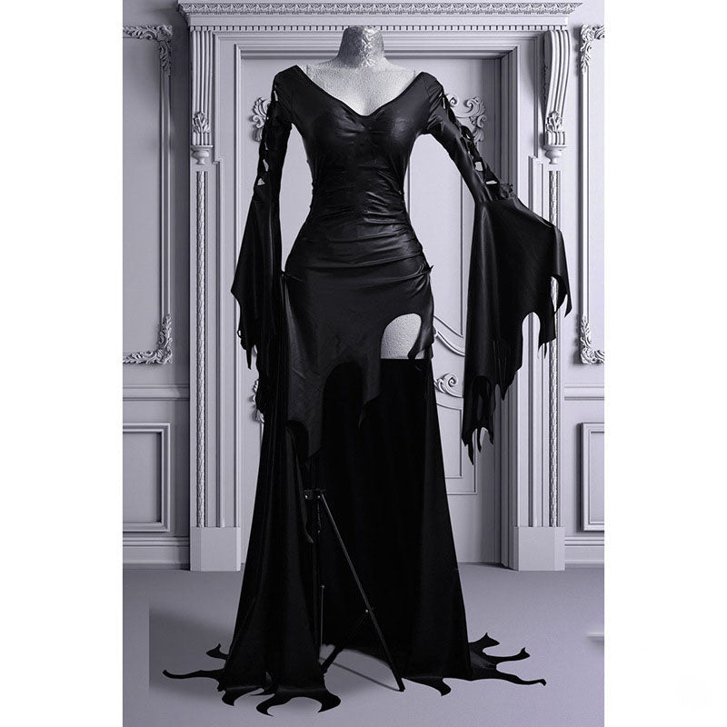 Lillian Sorrowfall - The Nevermore Gothic Dress Big Sleeves – Unique Gothic Fashion for Women by Nevermore Lifestyle & Tech | 2XL Black