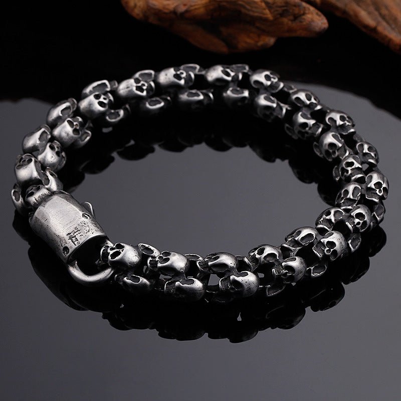 Lord Sutton Skulls - The Nevermore Gothic Bracelet for Men 316 Stainless Steel – Unique Gothic Jewelry by Nevermore Lifestyle & Tech | 22.5 Gold