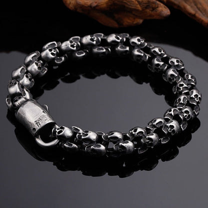 Lord Sutton Skulls - The Nevermore Gothic Bracelet for Men 316 Stainless Steel – Unique Gothic Jewelry by Nevermore Lifestyle & Tech | 22.5 Gold