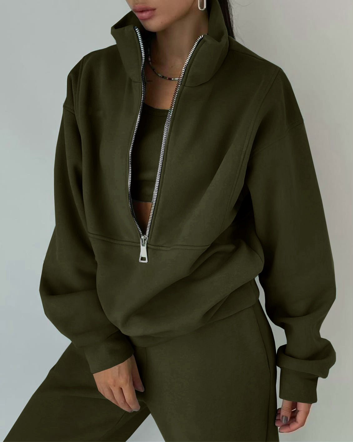 Lovey Mayten - The Nevermore Women's Set Tracksuit – Unique Trackskuit by Nevermore Lifestyle & Tech | 3XL Olive Green