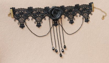 Lucinda Lindley - Retro Black Lace Choker by The Nevermore – Unique Gothic Jewelry by Nevermore Lifestyle & Tech | Black
