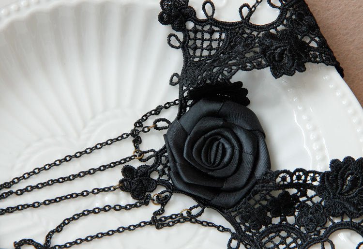 Lucinda Lindley - Retro Black Lace Choker by The Nevermore – Unique Gothic Jewelry by Nevermore Lifestyle & Tech | Black