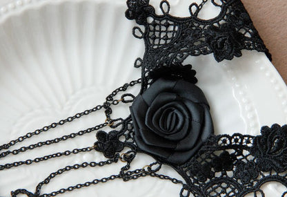 Lucinda Lindley - Retro Black Lace Choker by The Nevermore – Unique Gothic Jewelry by Nevermore Lifestyle & Tech | Black