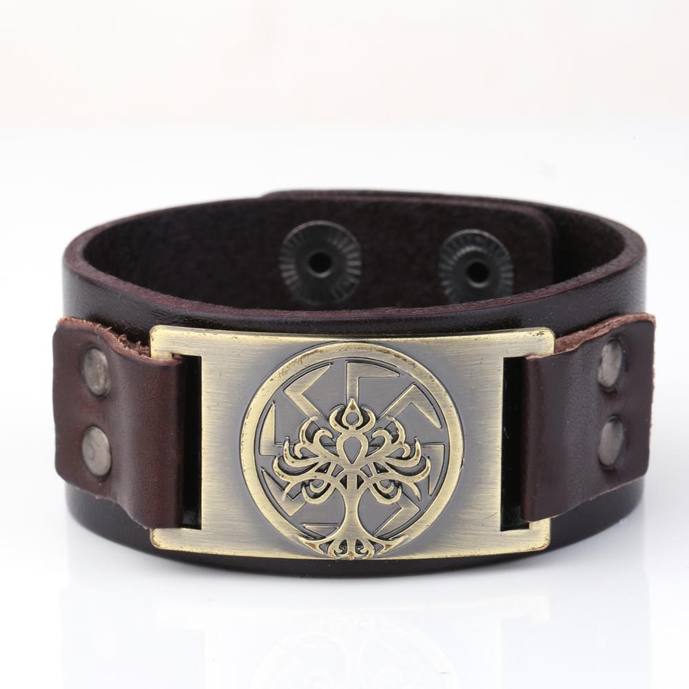 Lucky Tree - The Nevermore Leather Bracelet – Unique Bracelets for Men by Nevermore Lifestyle & Tech | Narrow Brown Bronze