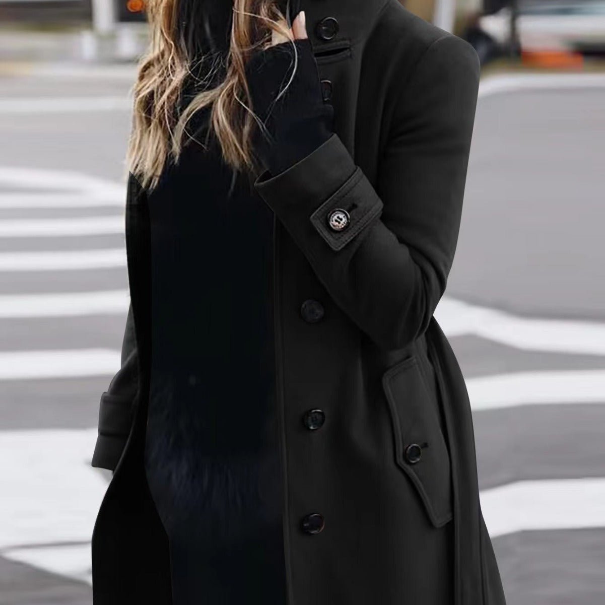 Lumen Sky – Woolen Coat by The Nevermore – Unique Coats for Women by Nevermore Lifestyle & Tech | XS Black