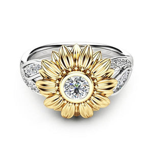 Luminous Sunflower - The Nevermore Gold-Plated Ring Zircon